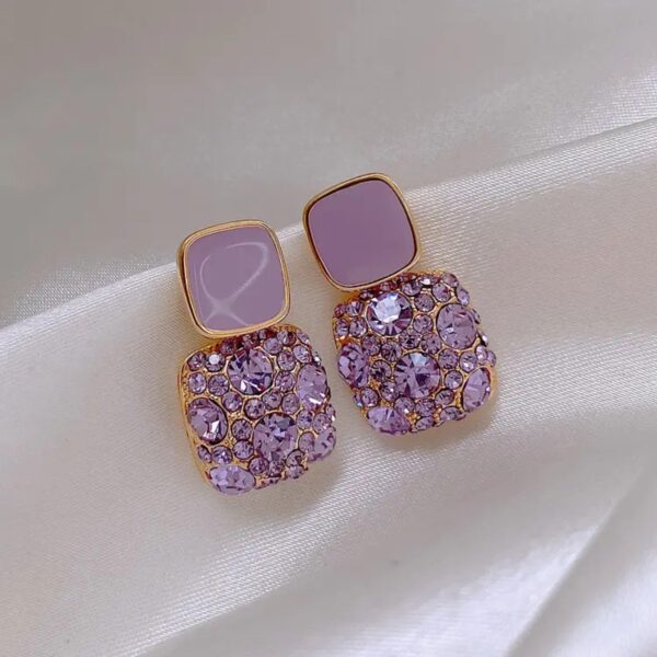 Lavender Crystal Drop Earrings