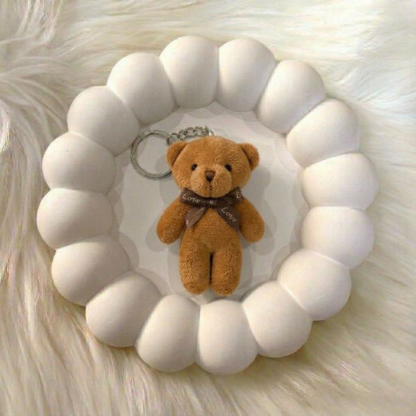 Brown Teddy Bear Keychain – Cute Soft Plush Charm